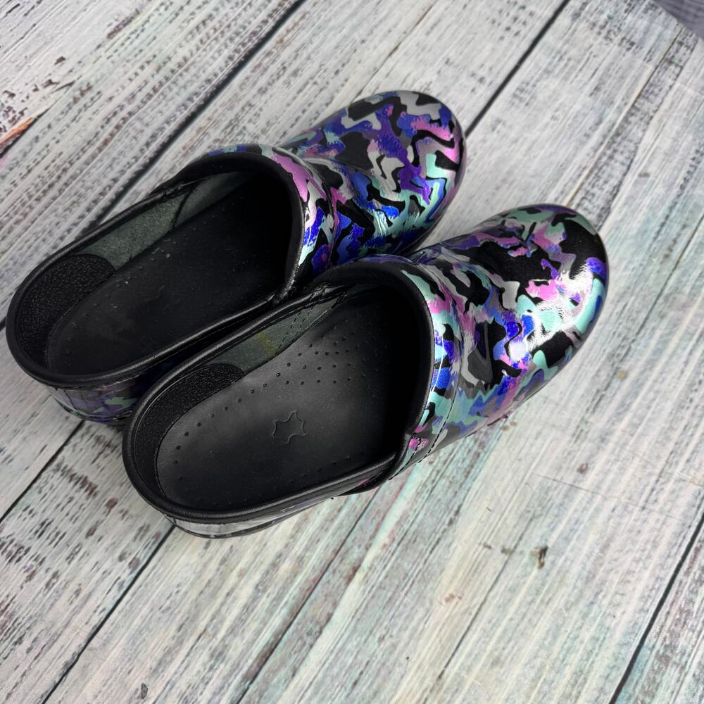 Dansko Professional Patent Leather Clogs Mermaid Slip-On Nursing Shoes 7 - Picture 2 of 5